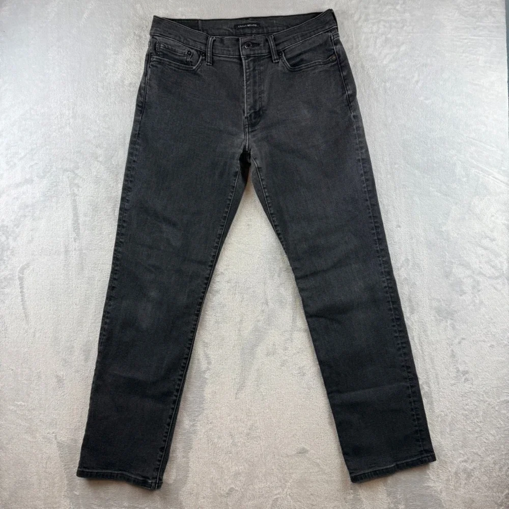 Lucky Brand Jeans Men 32x34 Black 363 Vintage Straight Dark Wash Stretch Denim